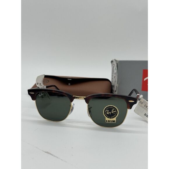 RAY-BAN RB 3016 W0366 HAVANA GOLD CLUBMASTER AUTHENTIC FRAMES SUNGLASSES 49-21 - Picture 2 of 12